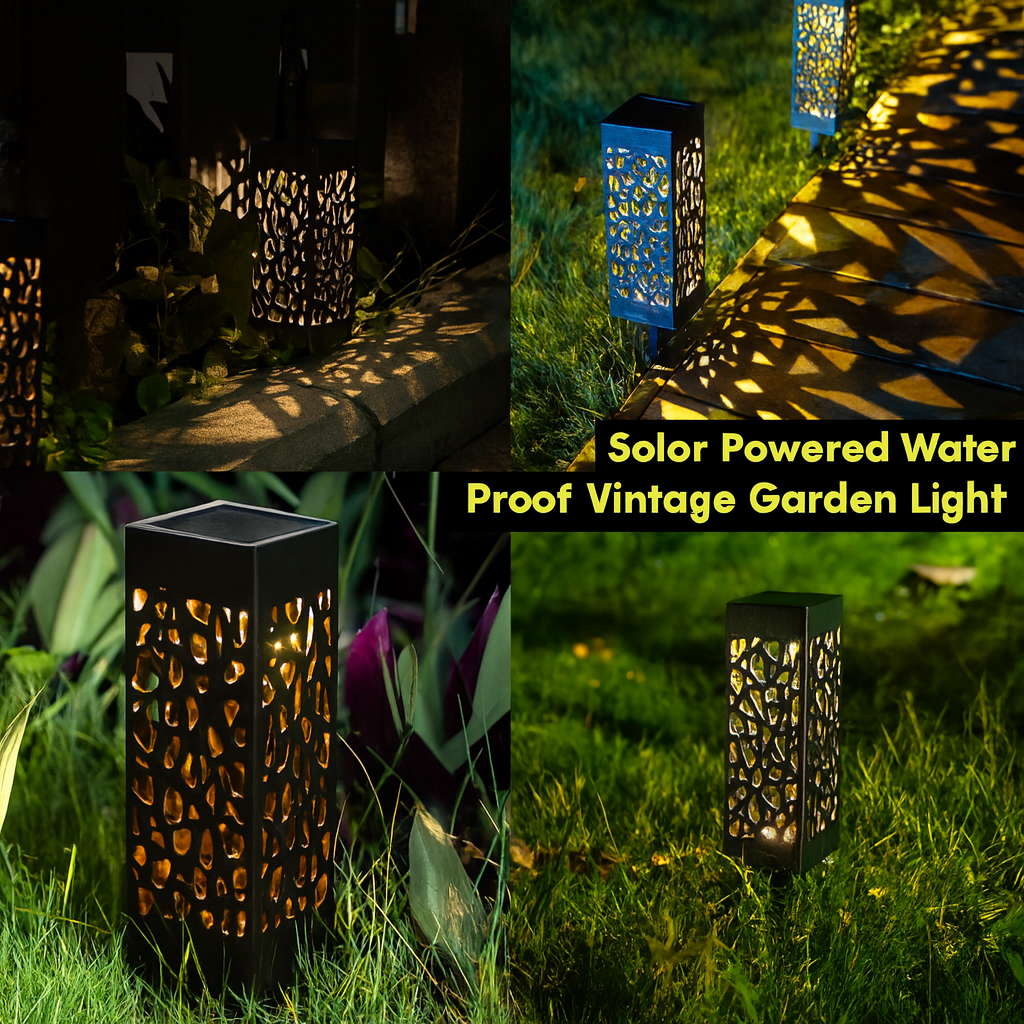 Lámpara de jardín vintage impermeable y con energía solar